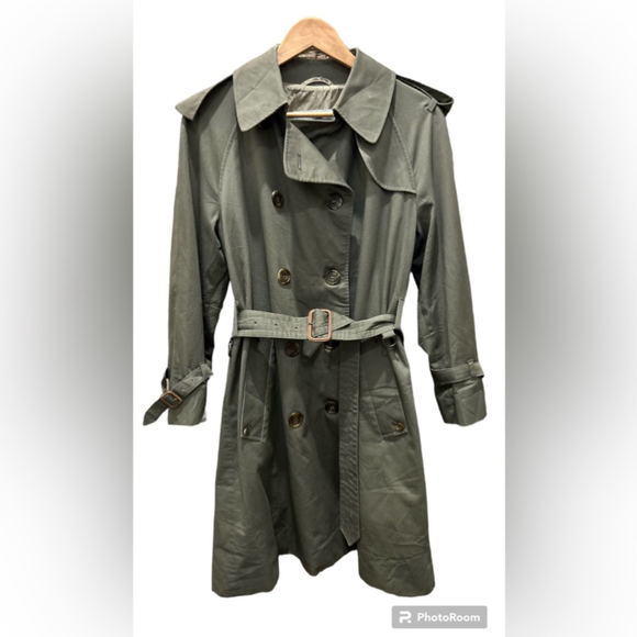 Aquascutum London Jackets & Blazers - AQUASCUTUM khaki green trench coat in Sz 8